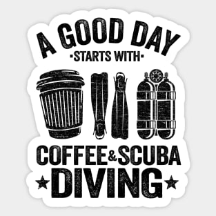 Scuba Diving & Coffee Quotes Funny Divers Gift Sticker